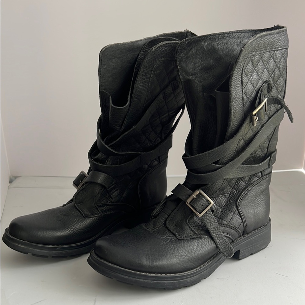 Steve Madden Black Combat & Moto Boots